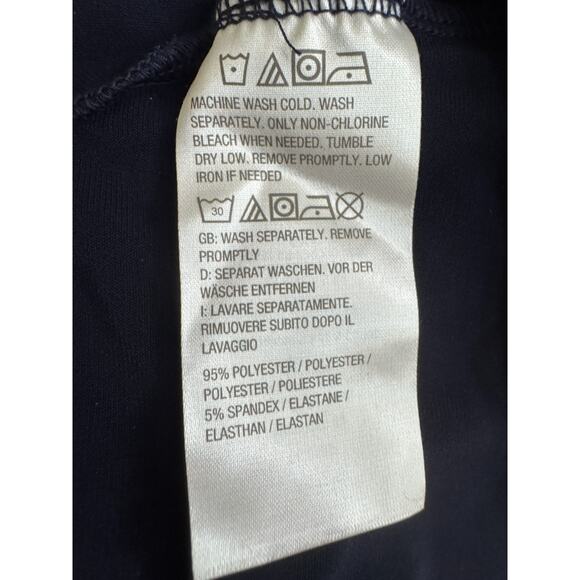 Susan Graver Liquid Knit Mock-Neck Elbow-Sleeve Dress Navy Large - Picture 16 of 16